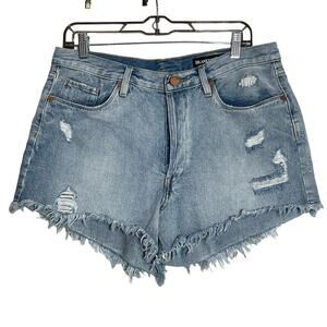 BLANKNYC Distressed High Waist Denim Shorts Light Wash Women's SZ 31